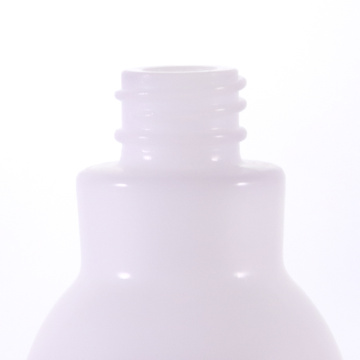 Opal white shaped glass bottle with white pumps
