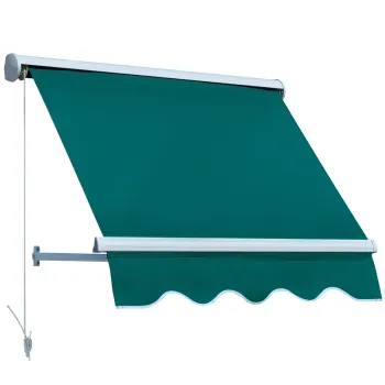 Waterproof Manual Retractable Patio Drop Arm Awning for Sun Shade