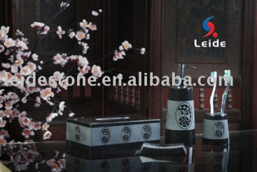 Black granite carving bathroom accessories