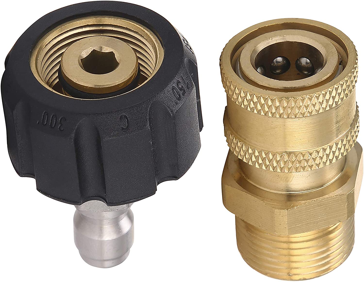 High Pressure Washer Adapter Set, Gun to Wand M22 to 1/4'' Quick Connect