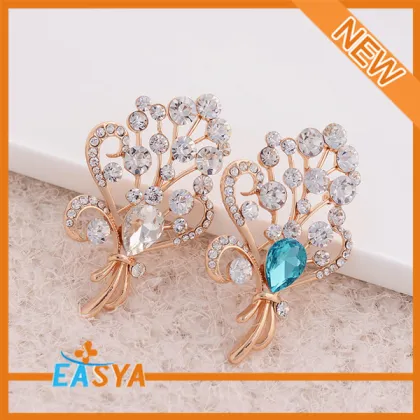 All-match Colorful Crystal Lily Flower Shaped Brooch Corsage