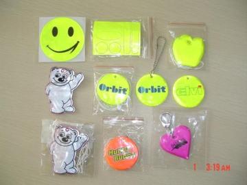 Reflective sticker, band, keychain and promotional items