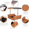 Wooden Sandbox with Canopy foldable sandbox for children