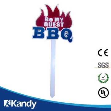 wood BBQ garden stake holder