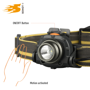3AAA battery powered motion sensor headlamp fully adjustable headlamp for hiking ,camping ,reading ,running ,cycling,fishing,