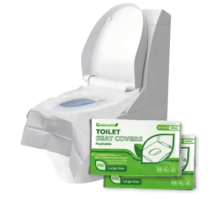 Flushable Toilet Seat Cover Paper: Essential Airplane Travel and Public Restroom Hygiene (60 Packs, 16" x 24")
