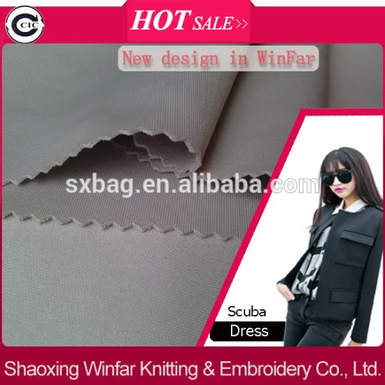 winfar DTY dyed scuba interlock fabric 100% polyester fabric for girl dress