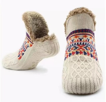 Winter Knitted Slippers for Women - Thicken Warm Home Bedroom Non-Slip Foot Carpet