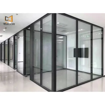Office Aluminum Partition Walls, Outdoor Fireproof Glass Dividers