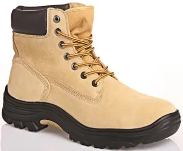 Suede leather rubber outsole safety shoes