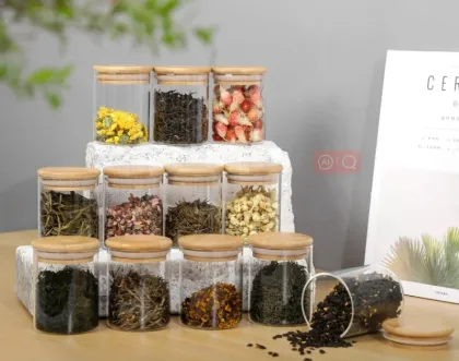 Kitchen Round Glass Spice Storage Jars