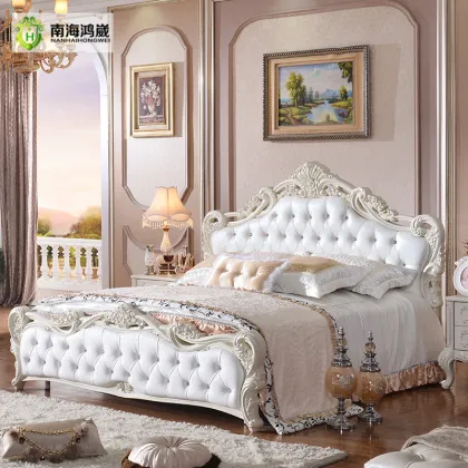 White Fancy French Style 8-Piece Home Bedroom Furniture Set