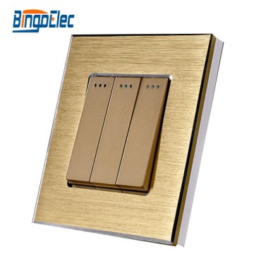Aluminum panel 3gang 2way wall light switch