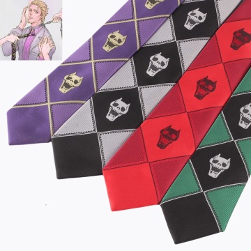 Wholesale JoJo's Bizarre Adventure Kira Yoshikage Cosplay Jacquard Zipper Neck Tie