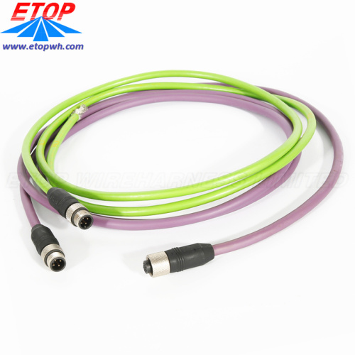 Custom IP67 IP68 Waterproof M-Series Connectores Cable