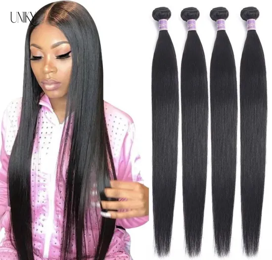 Uniky 10A Mink Brazilian Hair,Raw Virgin Cuticle Aligned Hair, Free Sample Virgin Brazilian Human Hair Bundles With Closure
