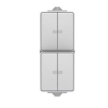 2Gang1Way with LED Switch Surface Mounted Vertical Type
