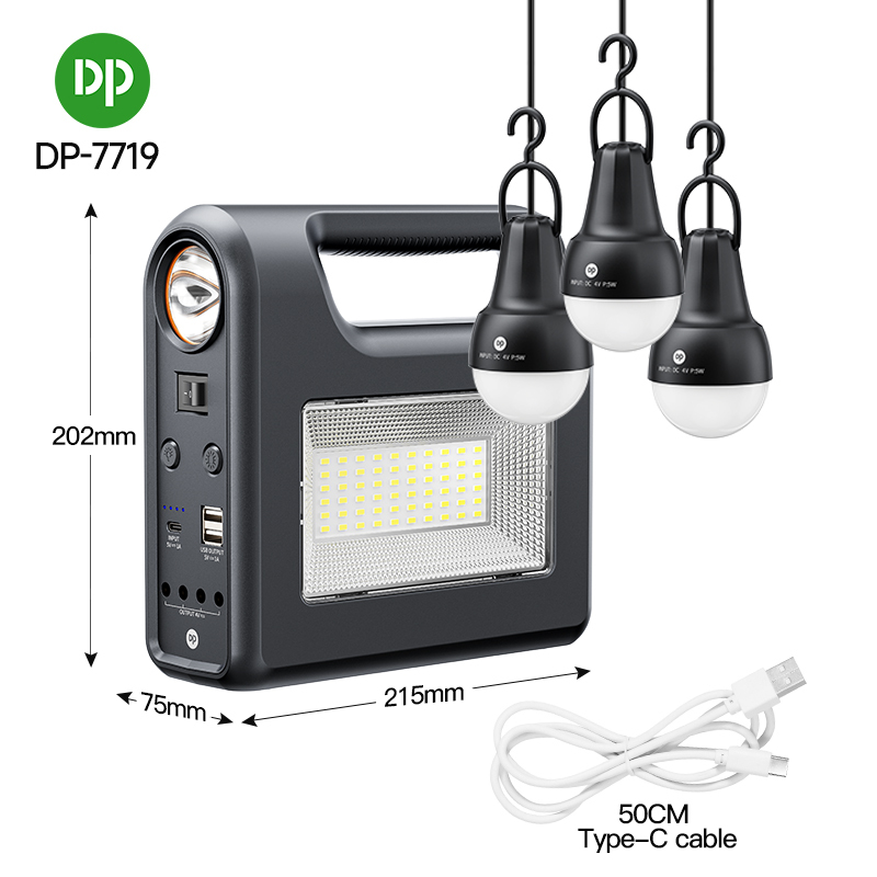 DP Portable Power Station Solar Lighting Kits System 8000mAh