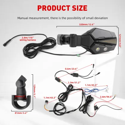 Universal UTV Rearview Lighted Mirrors for ATV UTV Parts Polaris Accessories