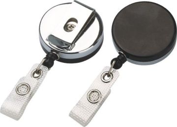 Plastic Chrome Plated Badge Reel 750mm - 900mm Retractable Id Badge Reels With Oem 30239