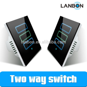 Lanbon new smart 3 gang two way switch,realize mutual control between the switch