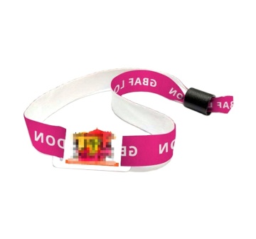 Custom Printed Fabric Woven Event Wristbands with NFC Technology and Small Cards
