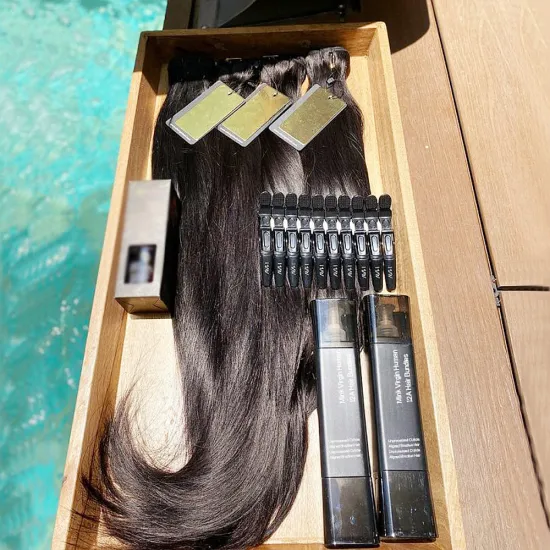 Top grade 12A  bone straight Brazilian cuticle aligned double drawn remy virgin human hair bundles
