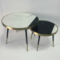 round marble sofa edge side table combination