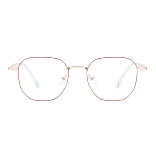 Belieye Classic Geometric Frame Metal Rim Glassesオンライン