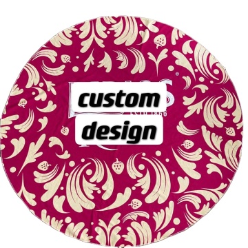 hand crafted round digital print 100%polyester beach blanket