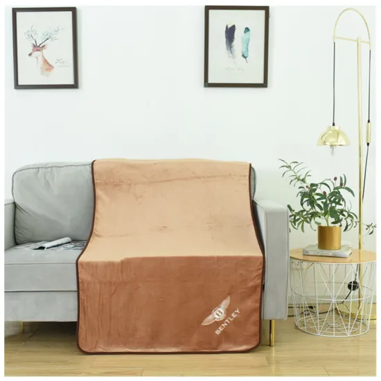 Factory Custom Flannel Fleece Blanket Storage Camping Blanket Airline Travel throw Blanket with Pocket