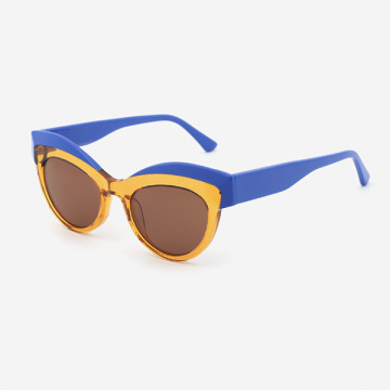 Cat Eye Lamination Acetate Female Sunglasses