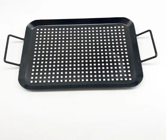 Factory direct non-stick coating food contact meat BBQ vegetable topper tray for grilling