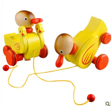 Wooden Push Along Toys-Drag Duck