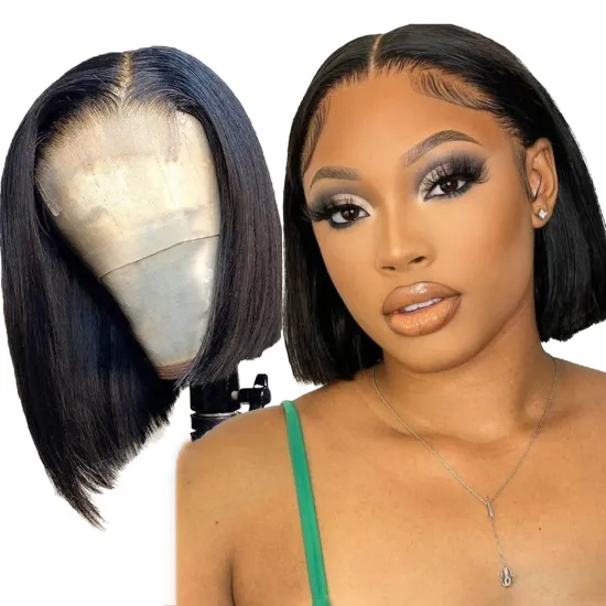 Cheap Human Burgundy Short Bob Hair Wig,Dreadlocks Wig 180% Density Yaki Lace Front Wig,Straight Marley Hair Wig