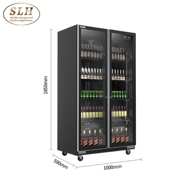 Hot Sale Single-Temperature Vertical Display Freezers for Supermarkets with LED Transparent Cooling