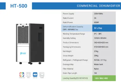 220V 50 Liter Portable Metal Housing Dry Dehumidifier with Automatic Defrosting