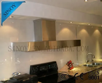 White Painted Glass Vidrio Pintado en Blanco for Kitchen Wall Glass