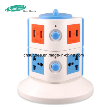 Universal Wall Socket 230V AC Vertical Electrical Multi Vertical Socket with USB Wall Socket Vertical Socket Outlet