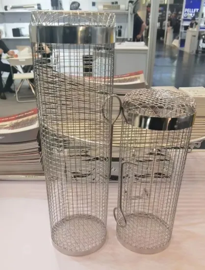 Rolling Grilling Basket Stainless Steel BBQ Accessories Grill Net Round Cylinder Grill Basket for Outdoor Barbecue