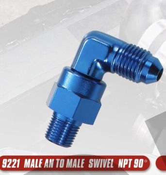 90 Angle AN Swivel to Male NPT
