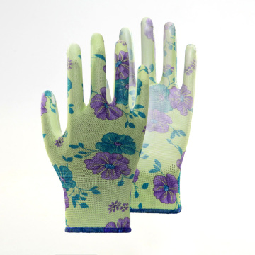 Colorful Polyester with PU Coated Safety Gloves