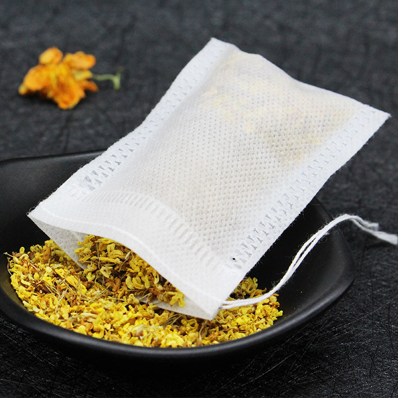 New Teabags 100Pcs/Lot 5-5.5 x 7CM Empty Tea Bags With String Heal Seal Filter Paper for Herb Loose Tea