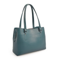 Women Zipped Leather Soft work Shoulder Bag Blue