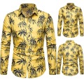 Camisa hawaiana de manga larga para hombre