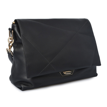 Borse a tracolla Trend Messenger in pelle nera da donna 2019