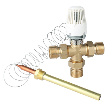 Brass Material External Temperature Sensing Three Way Thermostatic Radiator Valve