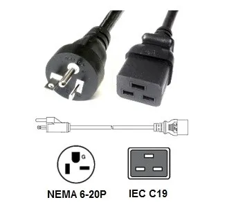 UL Certification Well-received IEC60320 C19 to NEMA 6-20P Power Cord
