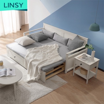 Linsy Wood Frame meble domowe leniwe chłopiec narożne sofa z przechowywaniem