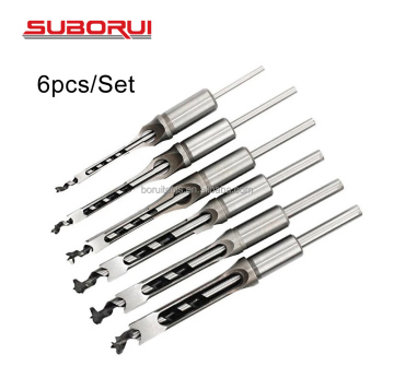 SUBORUI High Quality Carbon Steel Round Shank Mortising Chisel Set for Wood